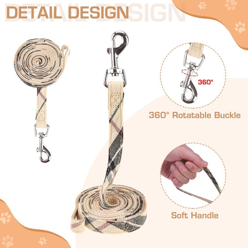 KOOLTAIL Dog Harness for Small Medium Dogs,Dog Harness and Leash Set, Step in No Pull Soft Mesh Padded Adjustable and Reflective Pet Vest Harness Puppy, Plaid Extra Harness for XS S Dogs, Beige XS - Image 4